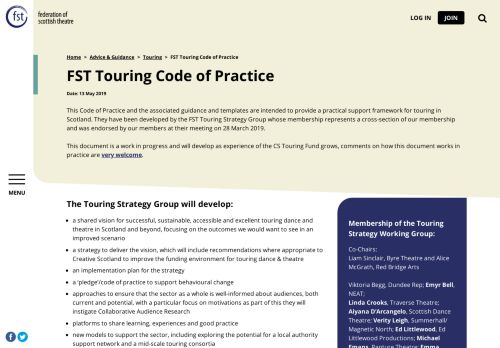 Scottish Federation Touring Code of Practice