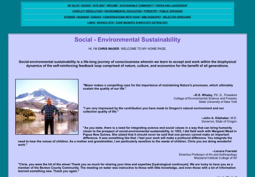 Chris Maser - Social-Environmental Sustainability, Welcome.
