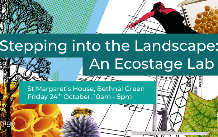 Title image with ecostage scrapbook images with title infront.